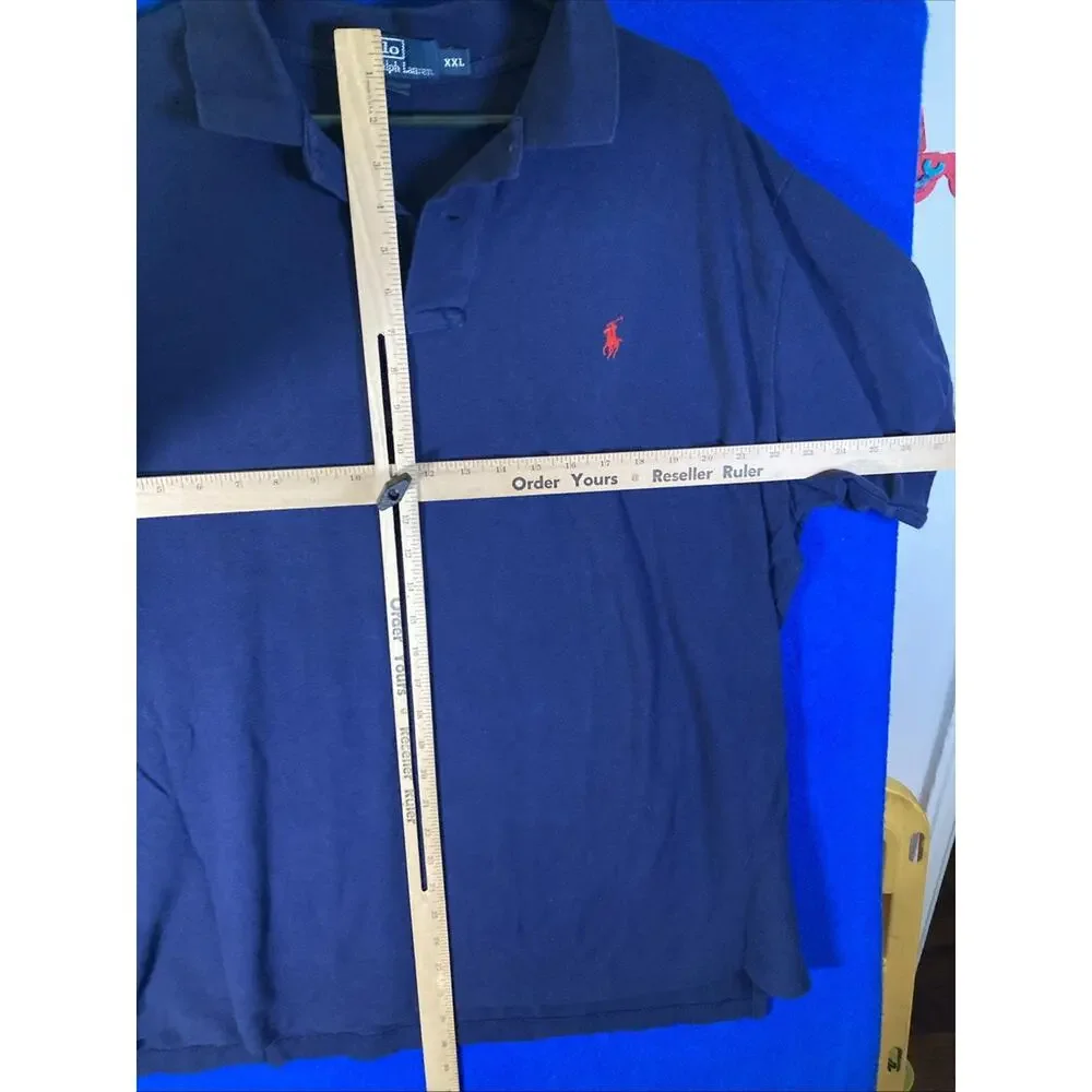 Polo By Ralph Lauren Men XXL Royal Blue Polo Shirt Short Sleeve red pony